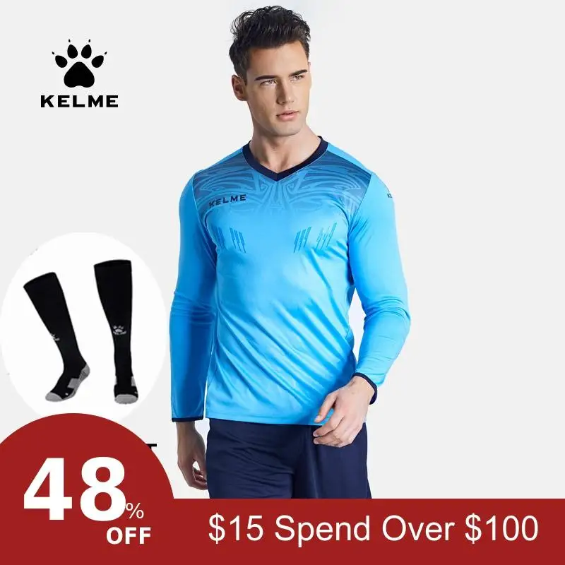 KELME футбольные наборы Вратарские майки мужские губки футбольный костюм Вратарские униформы Вратарские спортивные тренировочные костюмы 387100