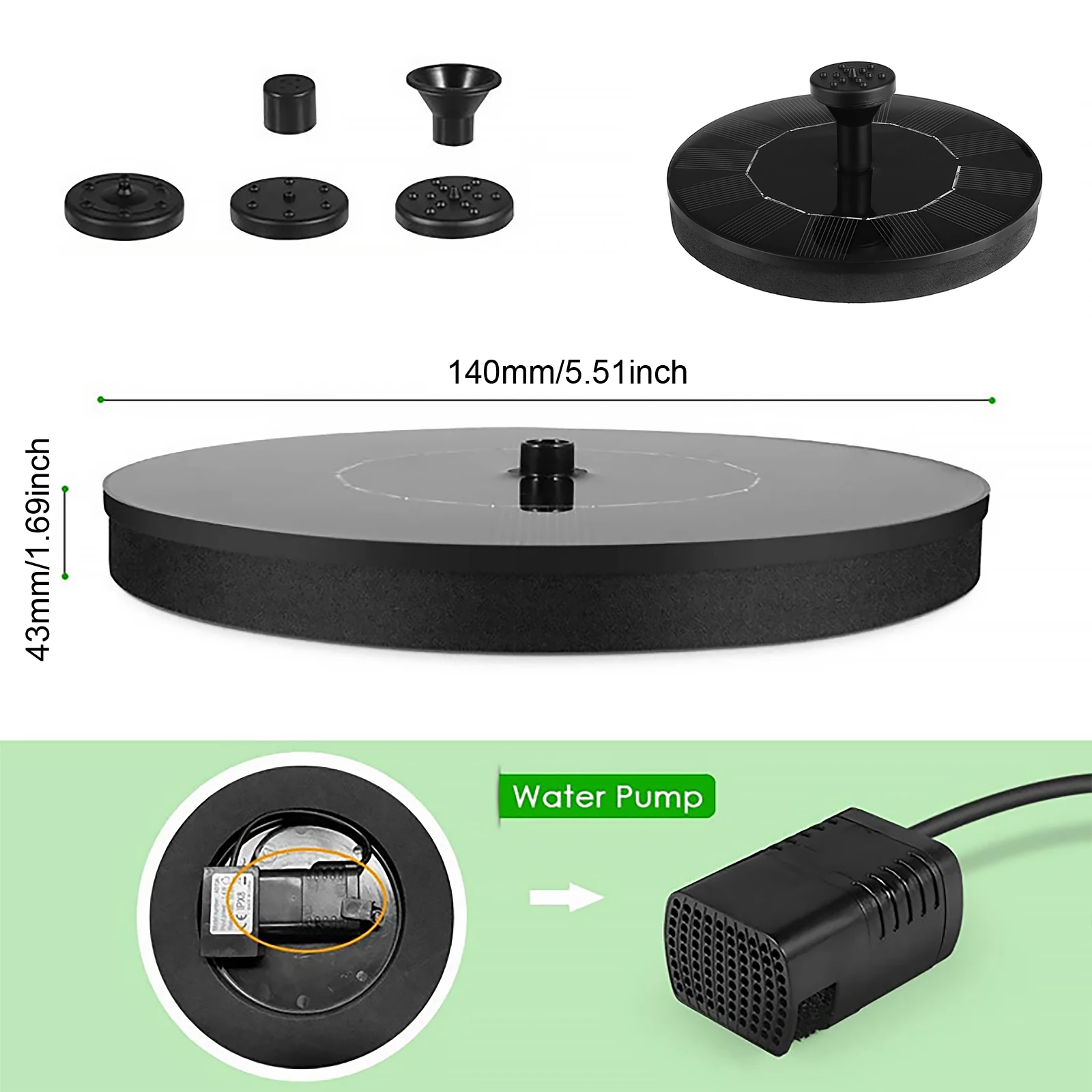 Солнечный плавающий фонтан открытый бассейн пруд водопад насос фонтана с