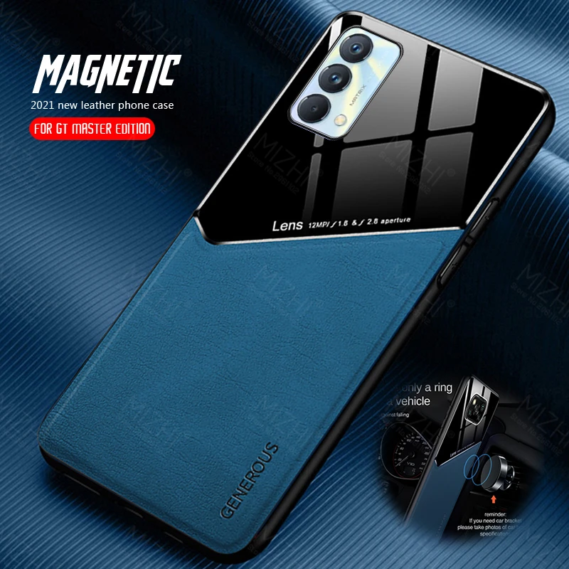 

Leather Car Magnetic Holder Cover For Realme GT Master Edition Case For Realmi GTMaster RealmeGT Master Frame Shockproof Coque
