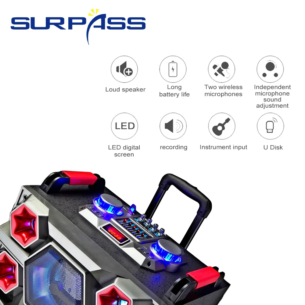 Bluetooth динамик Караоке Портативный открытый большой мощности 400 Вт DJ Hi Fi