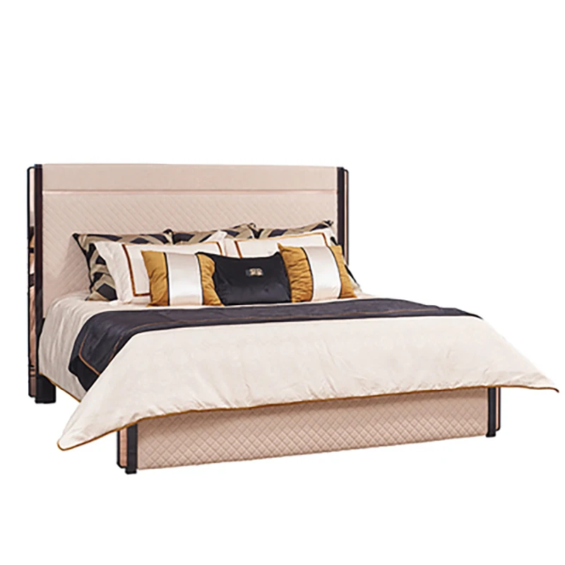 

American Nordic double bed light luxury solid wood French soft pack bed bedroom modern minimalist wedding bed master bedroom