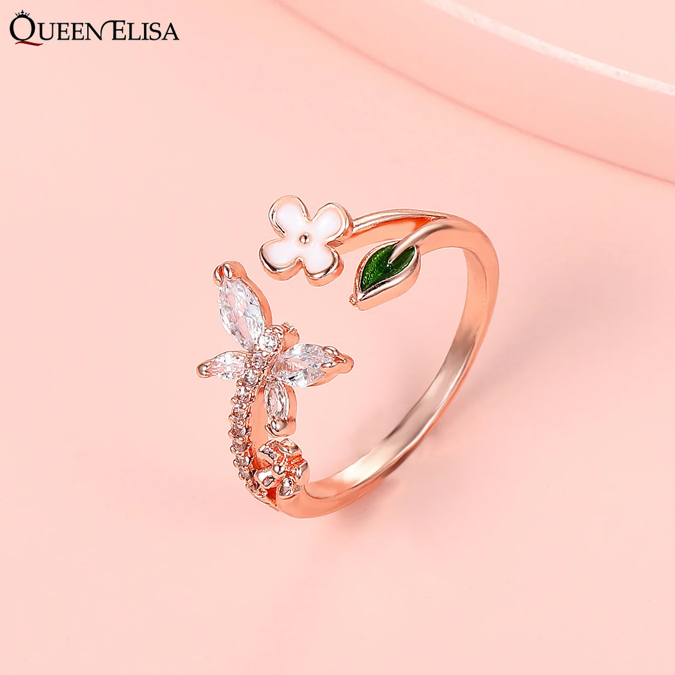 

Butterfly Rings for Women Girls Luxury Jewelry Sparkling Crystal Zircon Open Adjustable Finger Ring Wedding Party Accessories