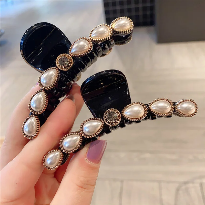 

Заколка для волос с искусственным жемчугом женская, Шпилька большого размера, модные аксессуары для волос