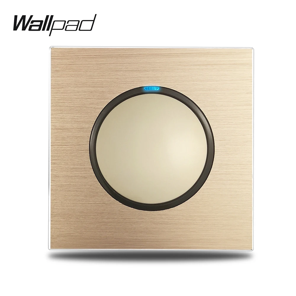 Переключатель Wallpad Gold L6 1 клавиша светильник канал 2 канала матовая золотая