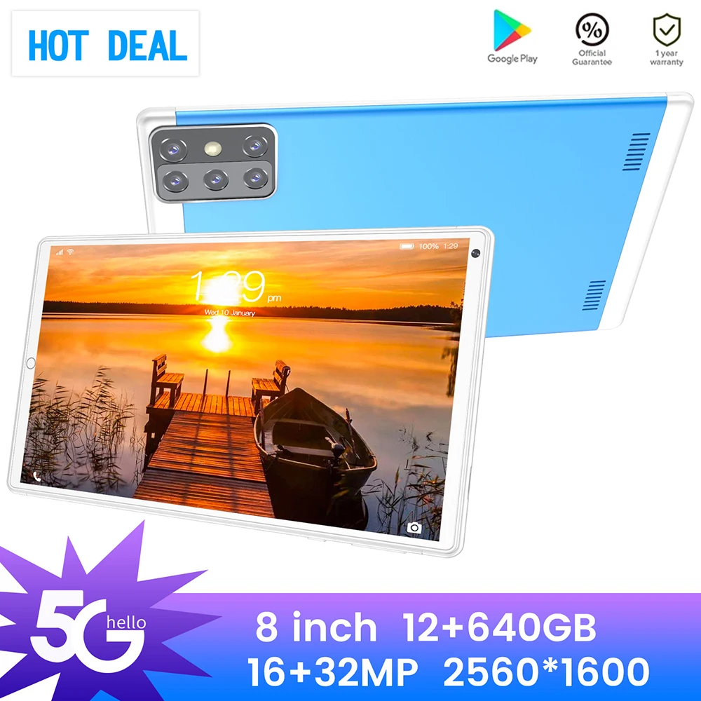 

2021 New 8-inch Tablet PC 12+640GB Supports Multi-language Dual-sim Dual-standby Android 10.0 Tablet