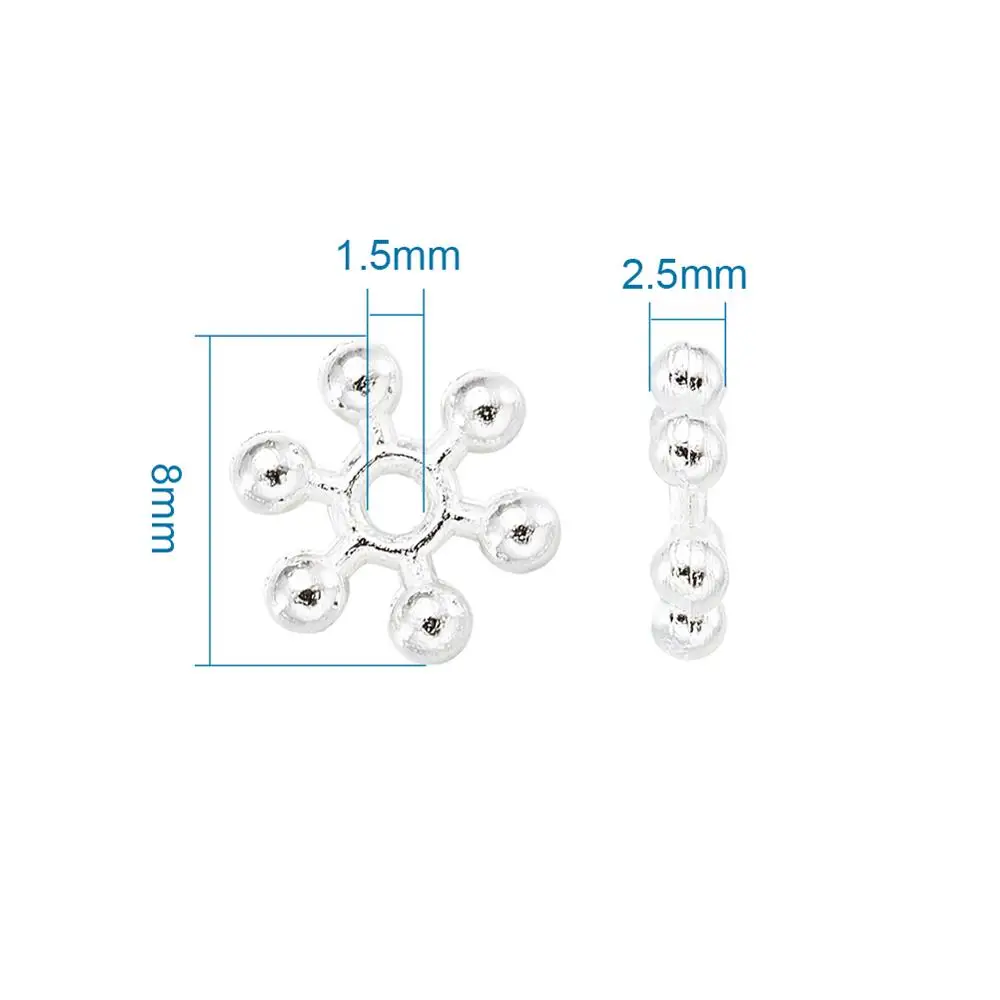 100 шт тибетские Серебряные Снежинки массивные бусины для ювелирных изделий