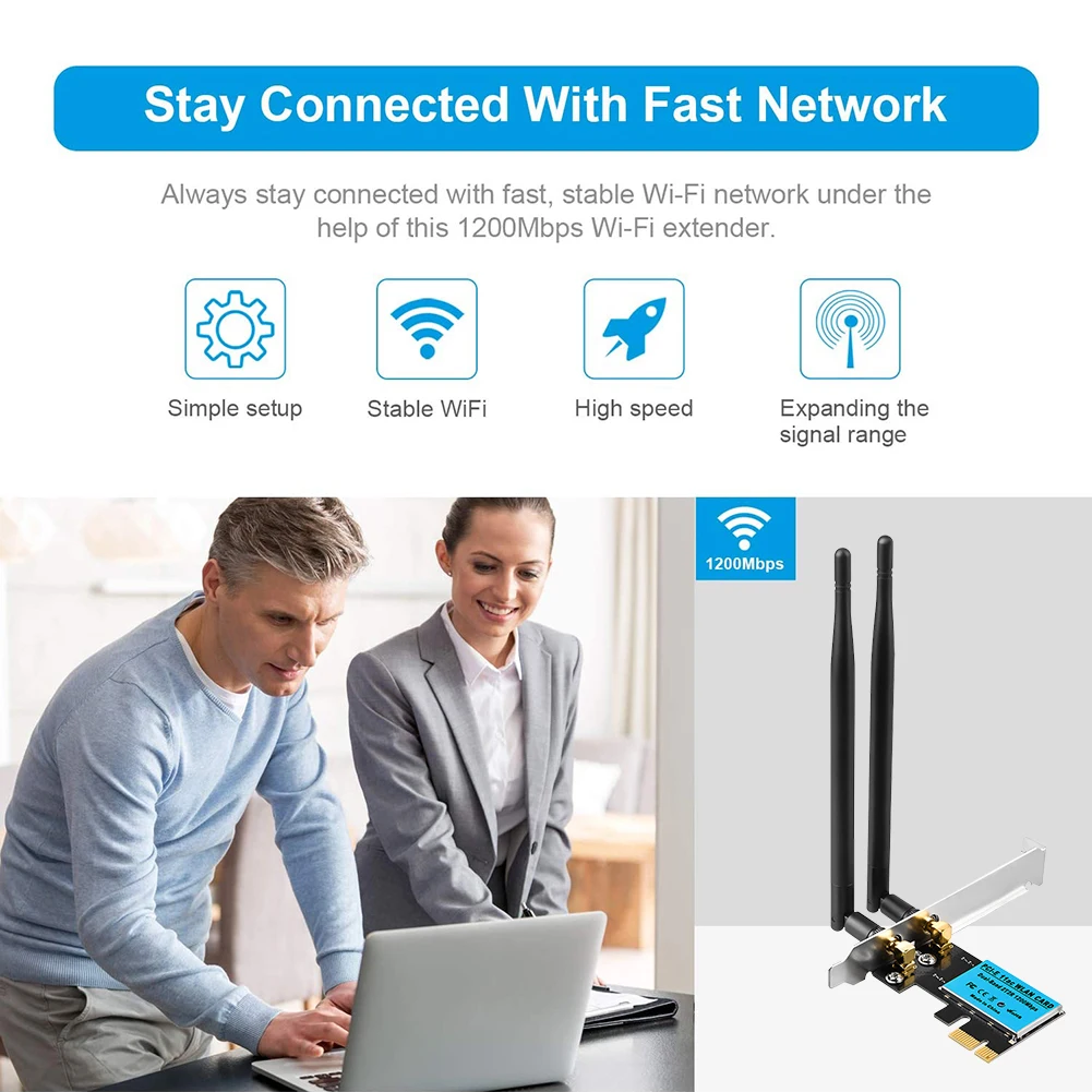 Wi-Fi-карта PCI-E 1200 Мбит/с 2 4/5 ГГц | Компьютеры и офис