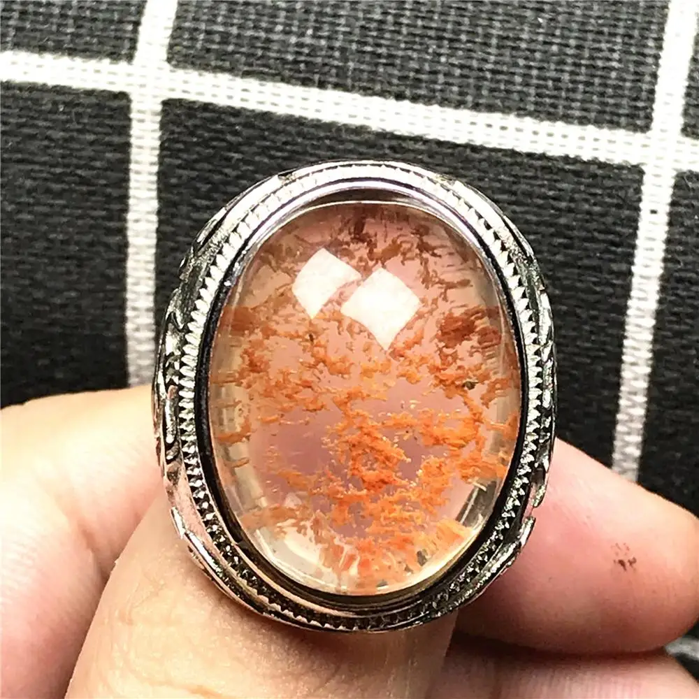 100% натуральное призрачное фантомное кварцевое кольцо ювелирные изделия для