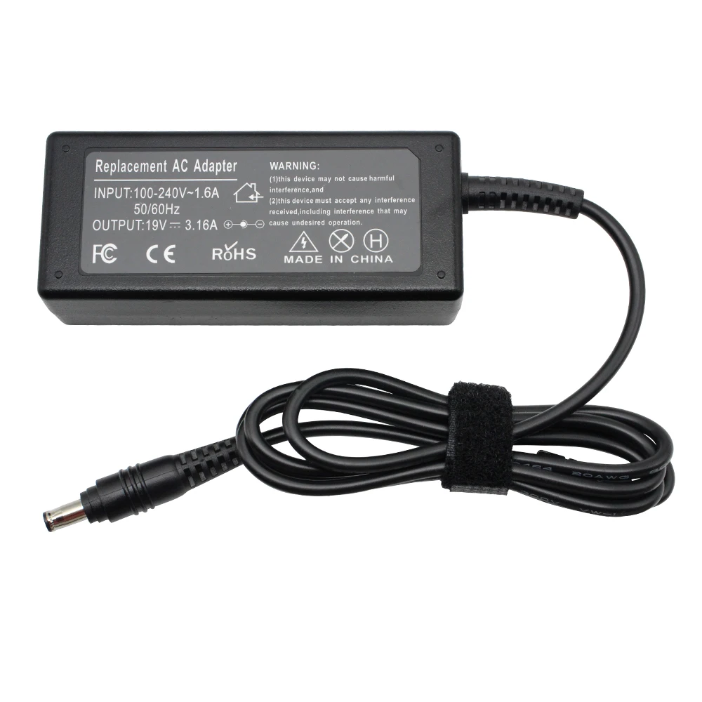 

60W 19V 3.16A AC Laptop Adapter Charger for Samsung RV510 RV515 RV520 S3510 S3511 S3710 Power Cord Connector Size: 5.5 X 3.0mm