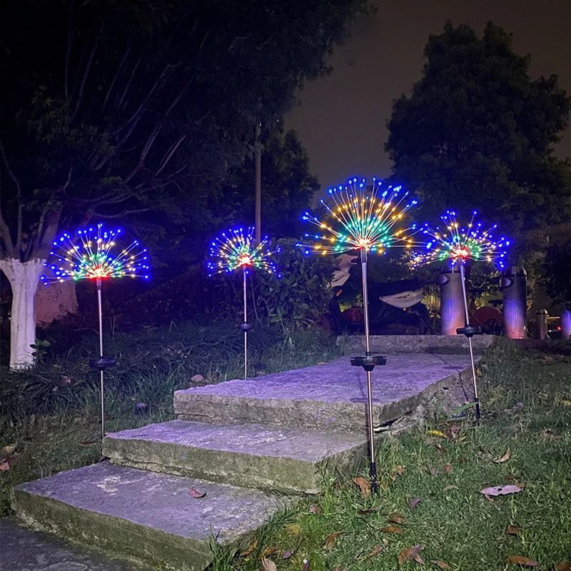 

Solar Lights Lawn LampSolar Fireworks Lights Outdoor LED Modes Waterproof Lights Warm/White/RGB For Garden Corridor Yard Garage