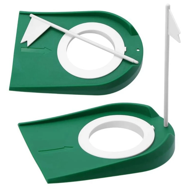 

Комплект из 2 предметов, для дома и улицы Пластик для игры в гольф чашка практика слуховые аппараты с регулируемым отверстие белый флаг