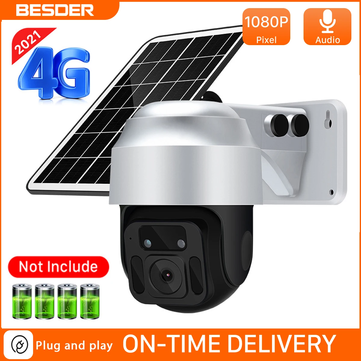 BESDER 4G сим карты 1080P IP Камера WI FI Открытый 8 Вт Панели солнечные 12000 мА/ч Батарея
