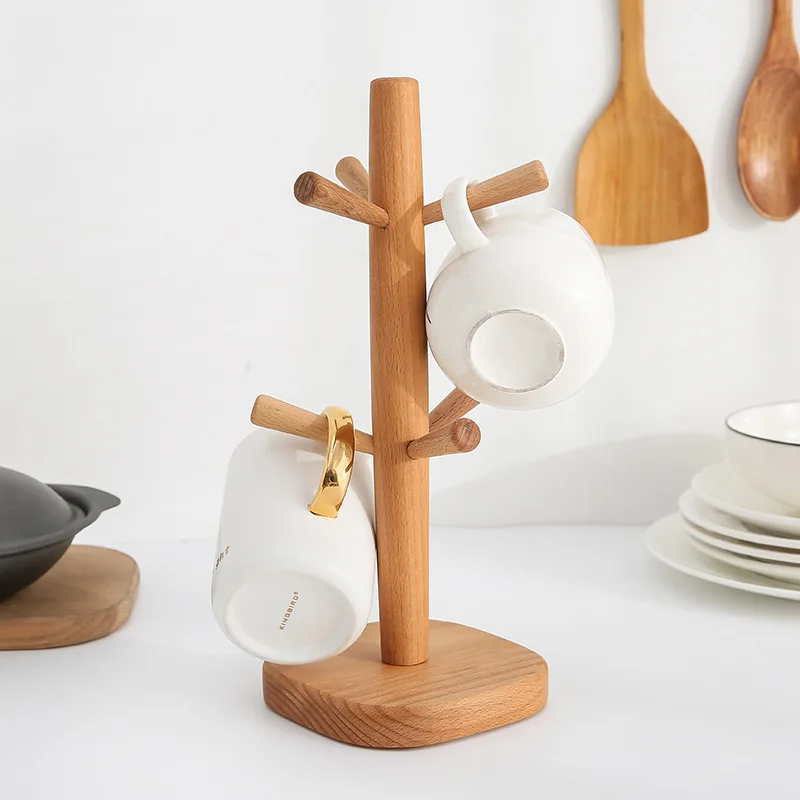 

Wooden cup holder home cup draining shelf creative cup holder storage rack water cup holder hanging shelf water cup holder