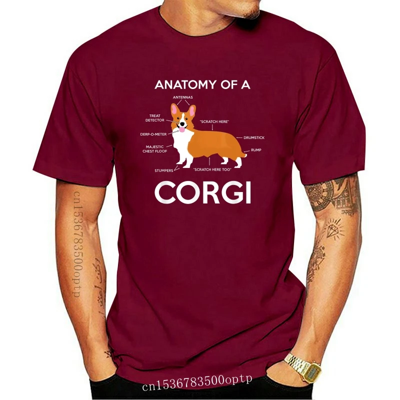 

New Anatomy Of A Corgi T-Shirt Funny Corgis Dog Puppy Tee Gift