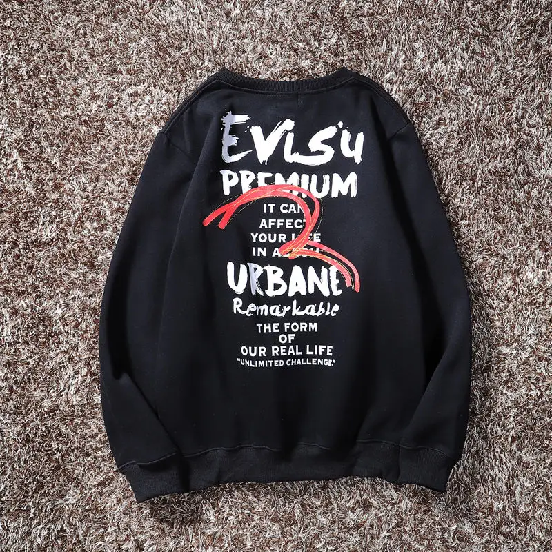 2020 Authentic New Evisu Winter Men Casual Sweater Warm Breathable Fashion Cotton Plus Velvet Long-Sleeved Women Lovers Clothes | Мужская
