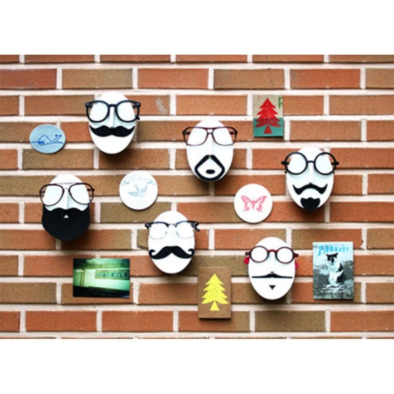 

XXFD Human Shape Sunglasses Wall Foam Display Sunglasses Organizer Nose Moustache Shape Self Adhensive Glasses Foam Storage