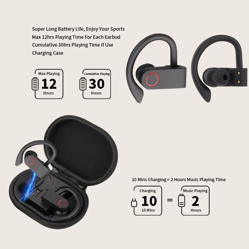 TWS Беспроводные спортивные наушники Bluetooth 5 0 A9 гарнитура с ушным крючком