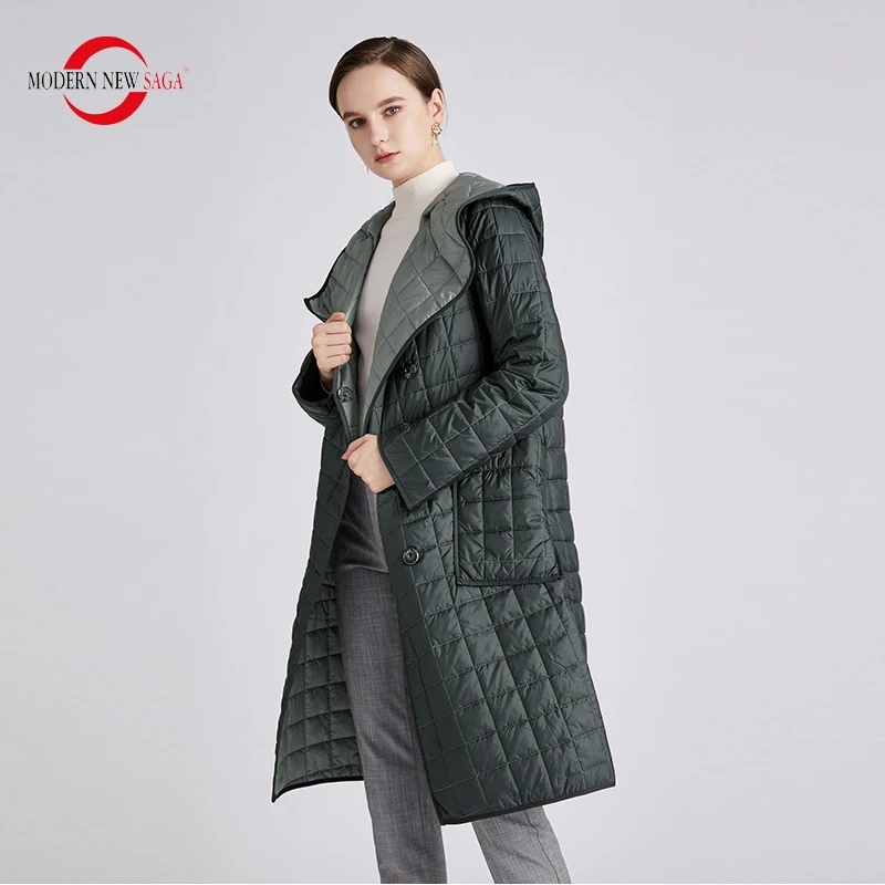 MODERN NEW SAGA 2021 Женское Пальто Осеннее Тонкое Хлопковое Стеганое Синтепон Куртка