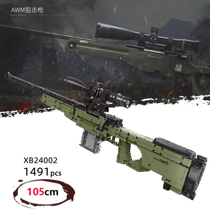 Военная серия AWM PUBG WW2 автоматический выстрел пистолет MOC строительные блоки