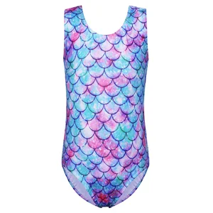 Гимнастический купальник BAOHULU для девочек, блестящий гимнастический купальник без рукавов для подростков, спортивный костюм, гимнастический костюм, детская Одежда для танцев