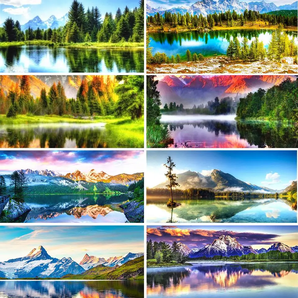 

5D DIY Diamond Painting Landscape Full Square/Round Diamond Embroidery Gift Cross Stitch Kit Rhinestone Decoration Picture
