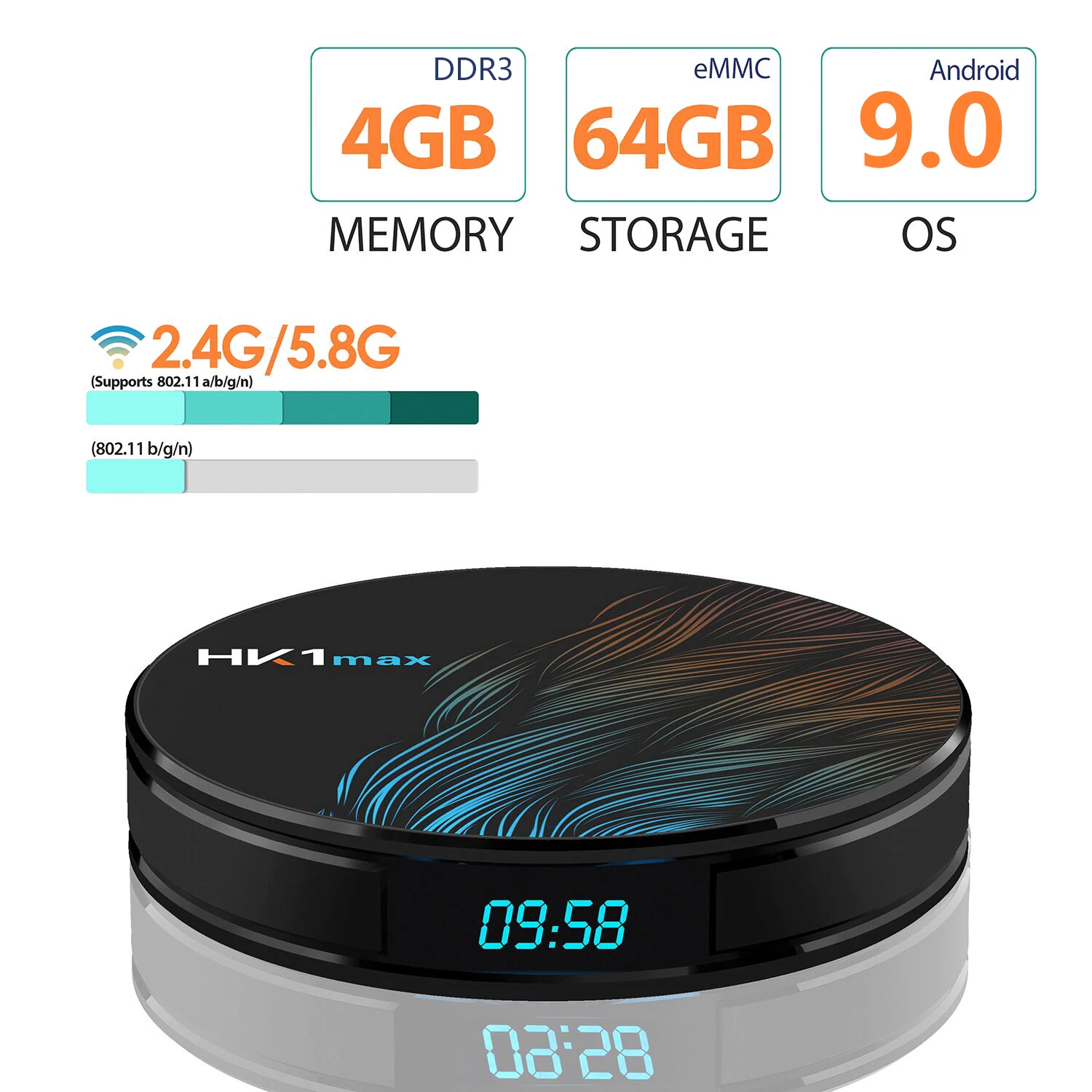 HK1 Max Smart tv Box Android 9,0 4 Гб 64 Гб Четырехъядерный 4K 5,8G Wifi Google голосовой помощник Netflix Youtube ip tv медиаплеер PK H96