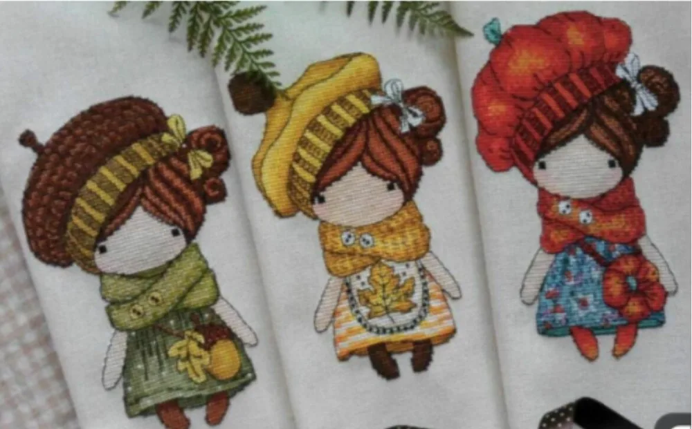 Наборы для вышивки крестиком Волшебная девочка мультяшная Кукла Малыш 18 карат 14