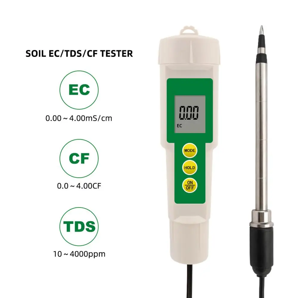 EC-3185 водонепроницаемый измеритель почвы EC/TDS/CF тестер с зондом для выращивания