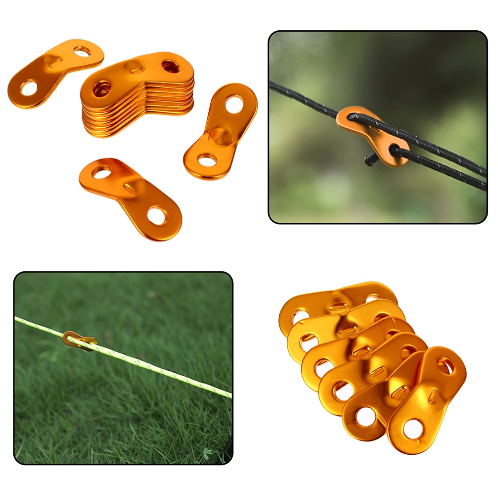 

30 Pcs/lot Outdoor Camping Quick Knot Tent Wind Rope Buckles 2 Holes Aluminum Alloy Anti-slip Tighten Cord Hook Tent Accessories