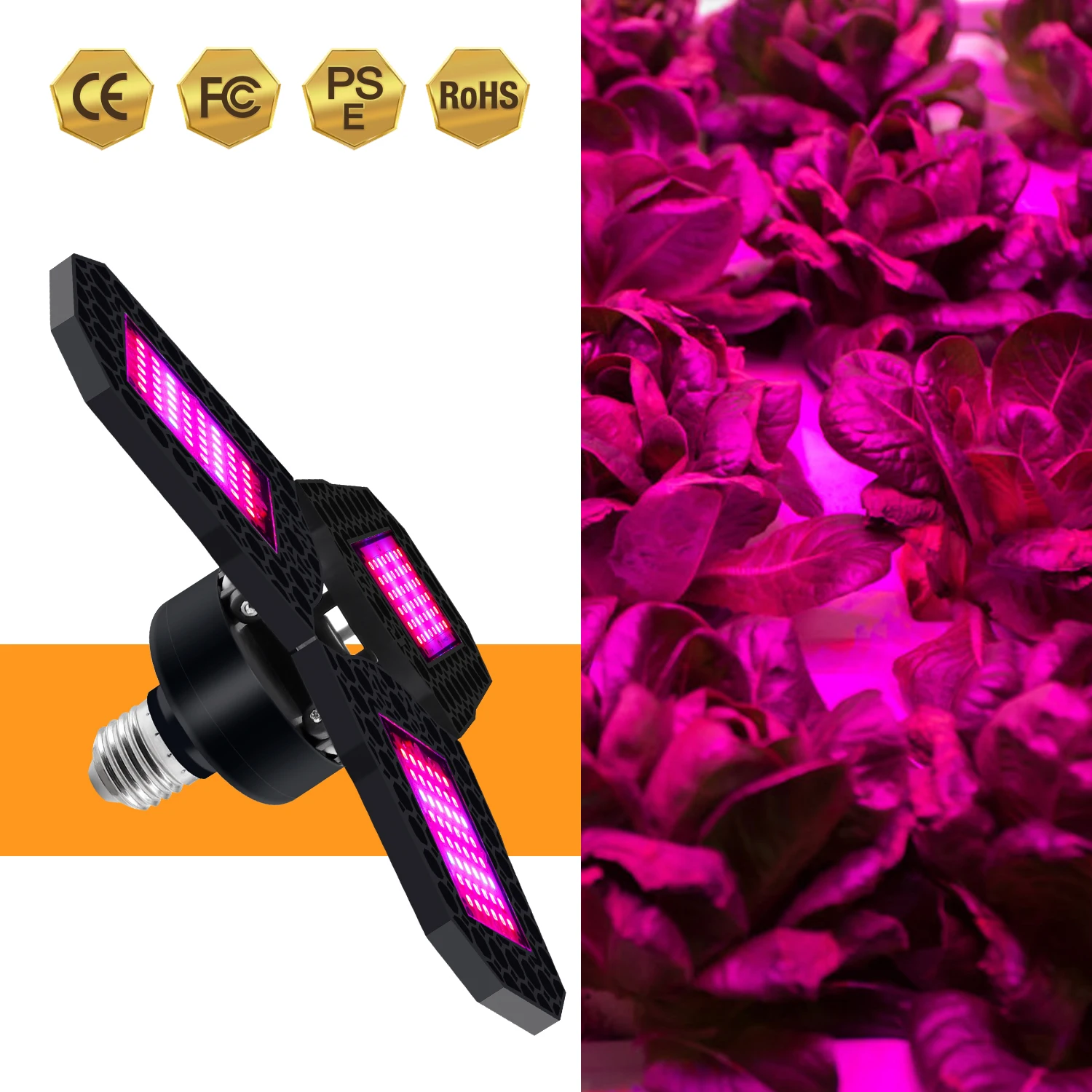 

LED Phyto Lamp E27 40W 60W 80W Full Spectrum LED Grow Light Plant Bulb AC100-277V Indoor Seedlings Flower Grow Tent Box IP65