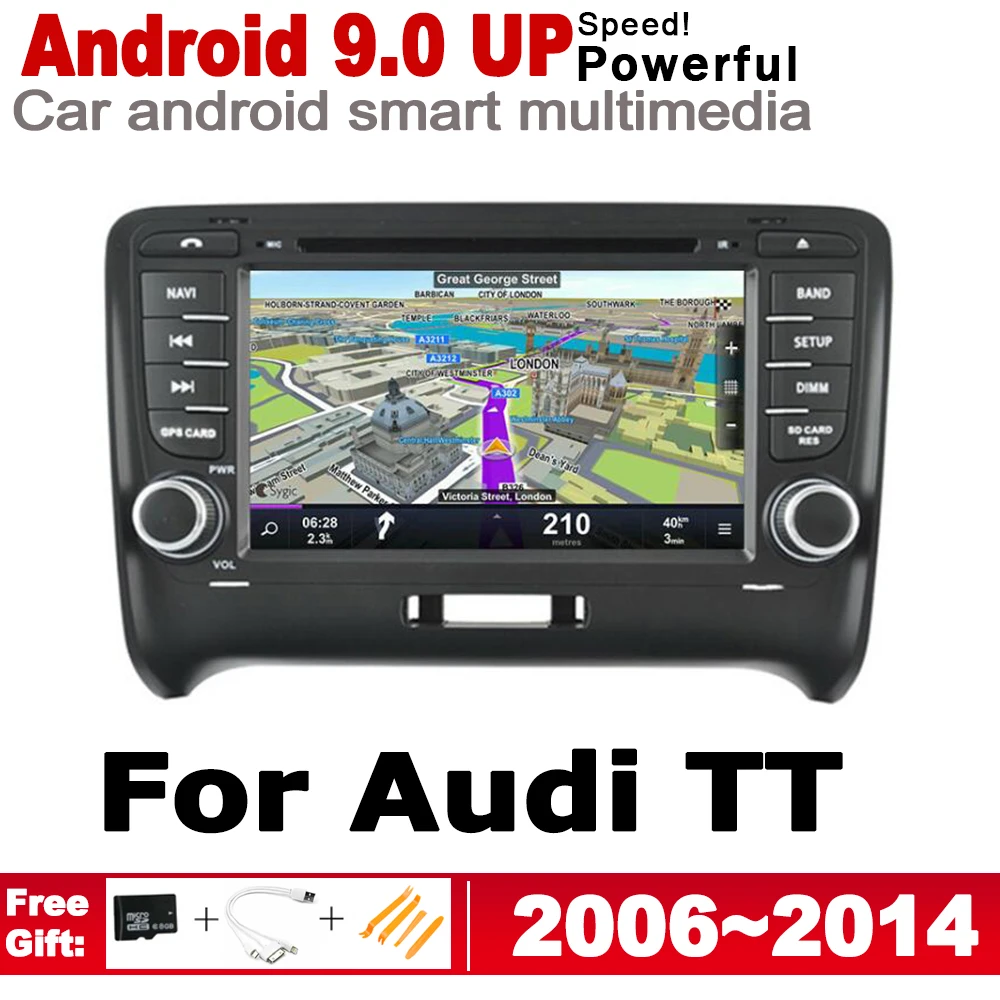 

Car DVD GPS Navi Map HD IPS Screen DSP Stereo Android 8.0 up For AUDI TT 8J 2006~2014 MMI Multimedia Player Radio WiFi System