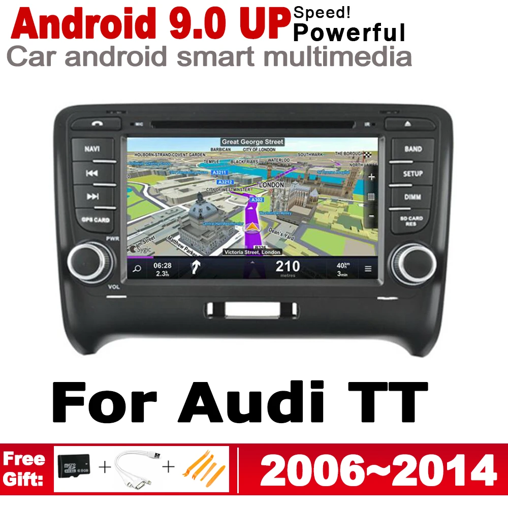 Автомобильный DVD GPS Navi Map HD IPS экран DSP стерео Android 8 0 для AUDI TT 8J 2006 ~ 2014 MMI