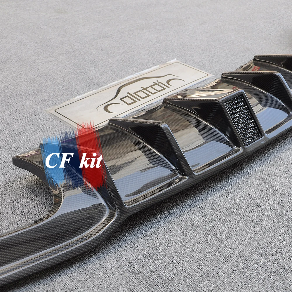 CF комплект из натурального углеродного волокна диффузор бампер с светодиодный