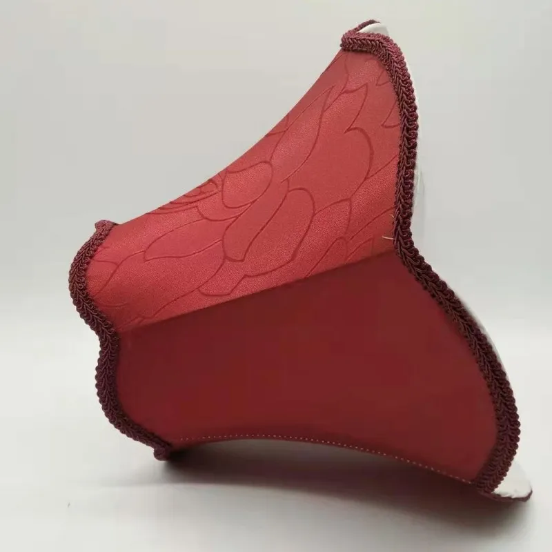 Лампа E27 для настольных ламп абажур из красной/бежевой ткани Круглый современной