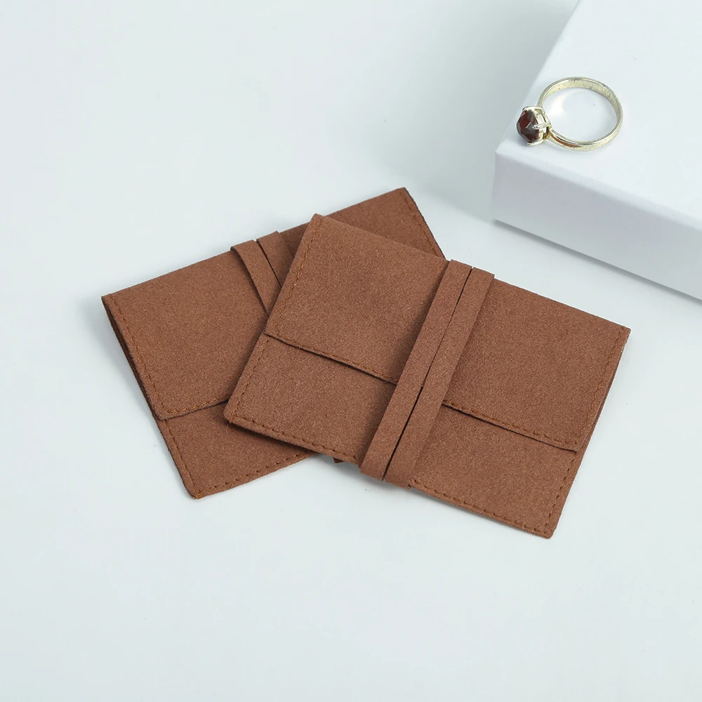 Jewelry Packaging Pouch Microfiber Envelope Bags with Flap Small Gift Bags for Necklace Brooch Ring Earring Jewellery Organizer