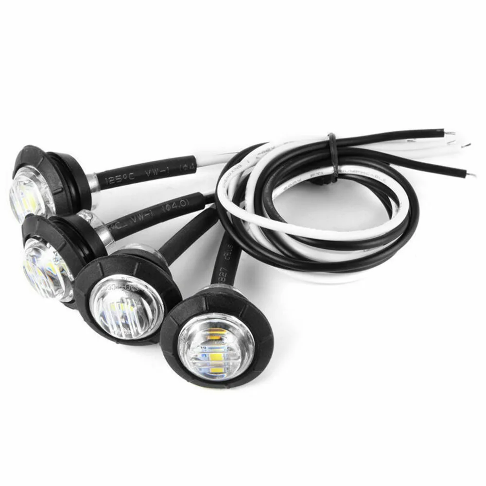 

LED Turn Signal Lights Lamp Replacement Truck 4Pcs Side Marker Round Bulbs Auto