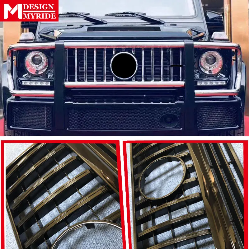 W463 решетка GT Grills подходит для MercedesMB G Class Sports G500 G550 1:1 замена Передняя решетка без знака ABS черный 1990