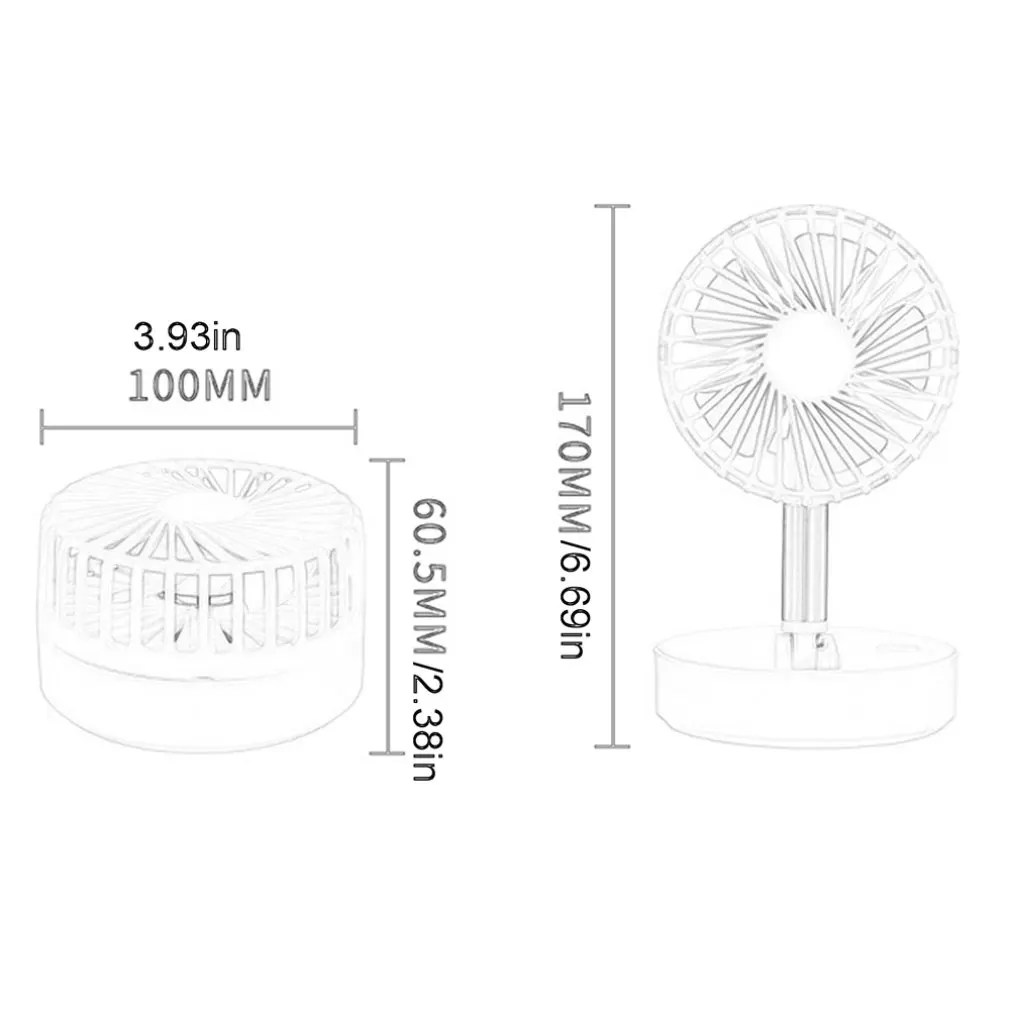 

F6 folding portable silent electric fan Plastic Ordinary round Piano keys Mobile power Free regulation