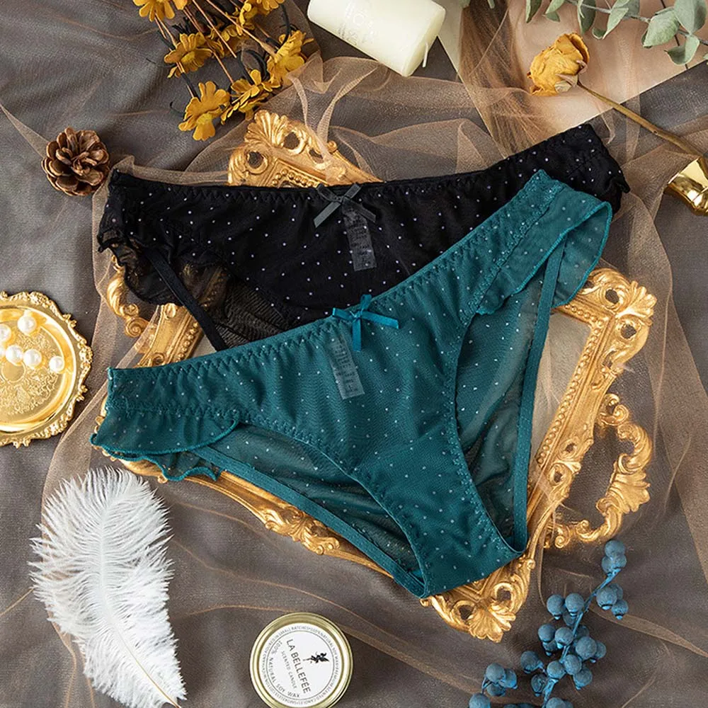 Сексуальные милые женские трусики в горошек прозрачные Соблазнительные тонкие