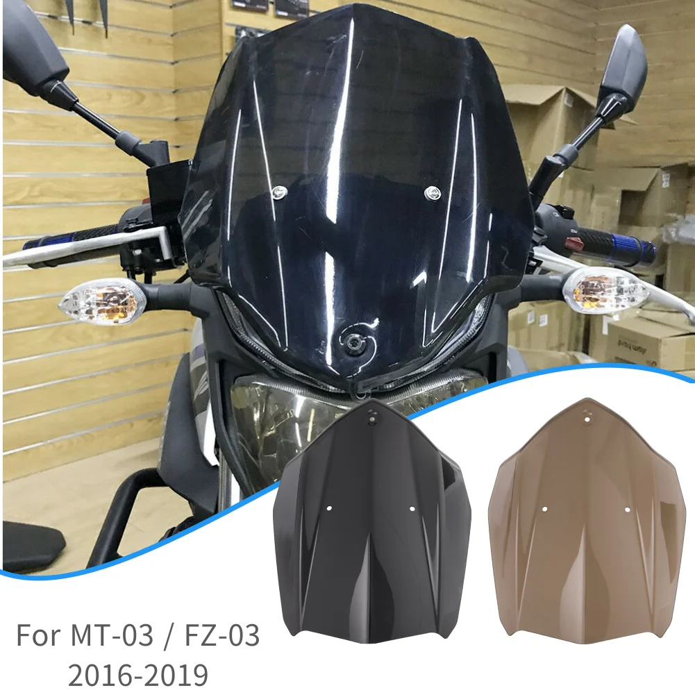 

2017 2018 MT03 FZ03 Motocycle Sport Touring Racing Windshield Windscreen with Mounting Bracket for Yamaha MT-03 FZ-03 2016-2019