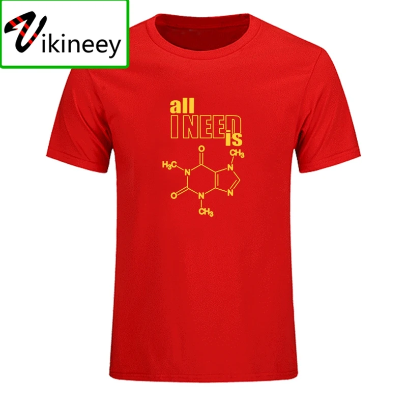 I need is caffeine design science chemistry formula harajuku T shirt men physics tshirt Funny biochemistry T-shirt mens clothing | Мужская
