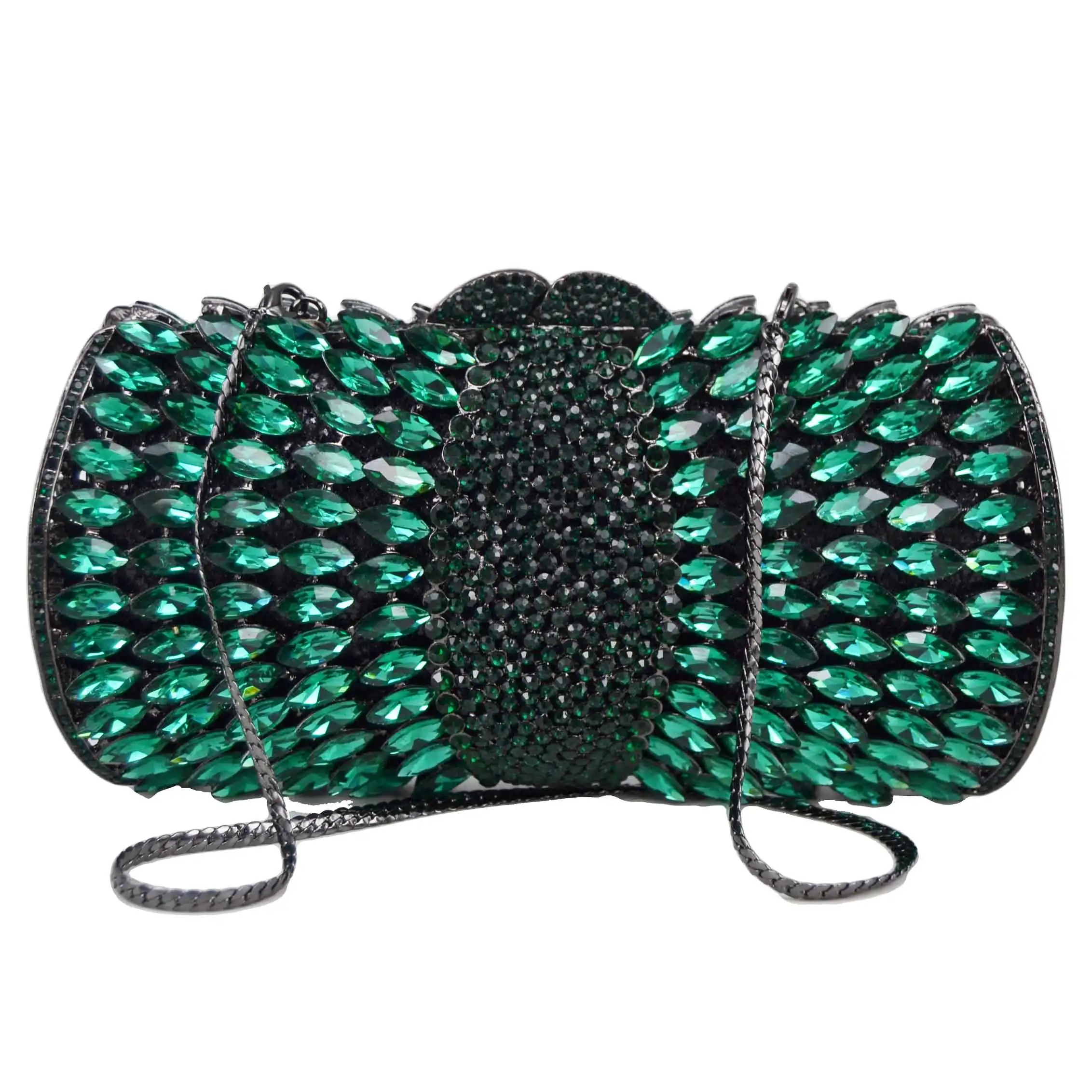 Модные Зеленые клатчи с кристаллами женский кошелек Свадебные вечерние сумки