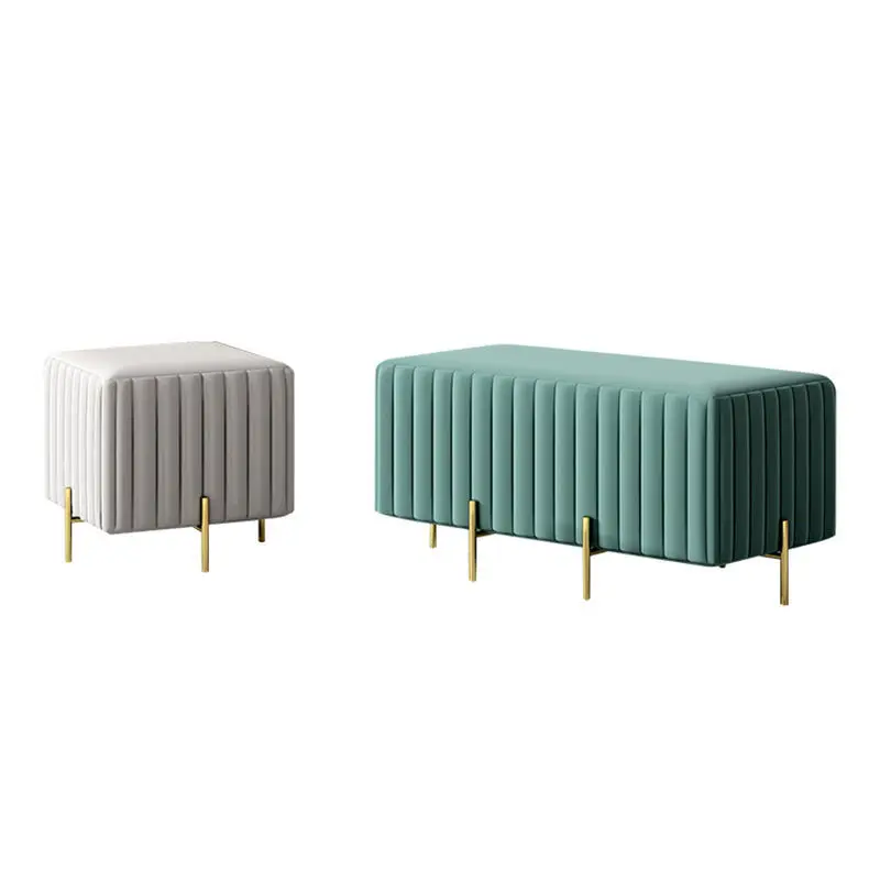 

Nordic Luxury Sofa Stool Living Room Furniture Multifunctional Waiting Chairs Shop Shoe Changing Stool Metal Material Chairs