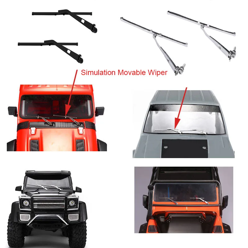 Металлический обновленный передвижной стеклоочиститель для 1/10 RC Crawler Car TRX4 Defender