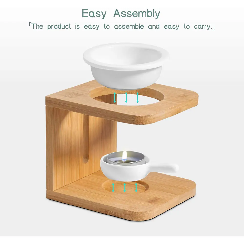 

Aroma Oil Candle Holder Wooden Creative Household Candle Lamp Holder Aromatherapy Burner Home Decoration