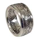 Кольцо с монетницей Морган, серебряное покрытие ручной работы для мужчин и женщин, Винтажное кольцо с монетницей в стиле панк, модные ювелирные украшения