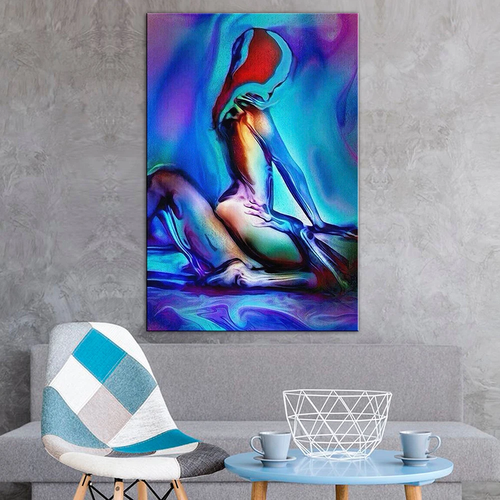 

Naked Couple Oil Painting Perfect Lovers Canvas Posters and Prints Cuadros Living Room Decorative Painting Frameless on the Wall