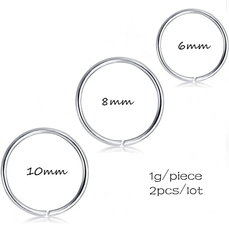 Кольцо из хирургической стали для пирсинга 0 8 мм 2 шт./лот|Украшения тела| |