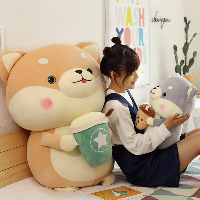 Новая плюшевая игрушечная собака Akita оптовая продажа милая большая подушка для