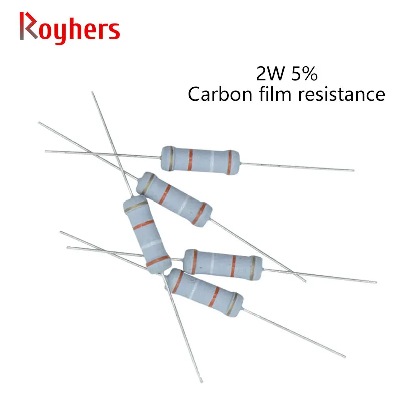 

20Pcs 2W 0R-22M Carbon Film Resistor 5% Tolerance 1K 2K 12K 16K 22K 30K 47K 82K 100K 150K 200K 2 Ohm Electronics Resistance